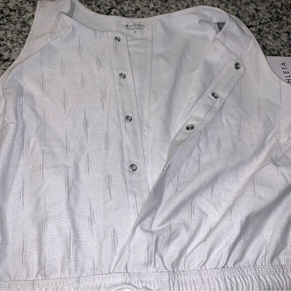 Athleta Farallon Printed Organic Cotton Sleeveless Romper Size 3X White/Gray - Picture 7 of 12